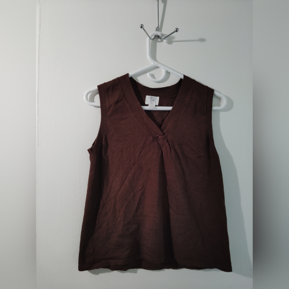 Apt. 9 Chocolate Brown V-Neck Sleeveless Blouse